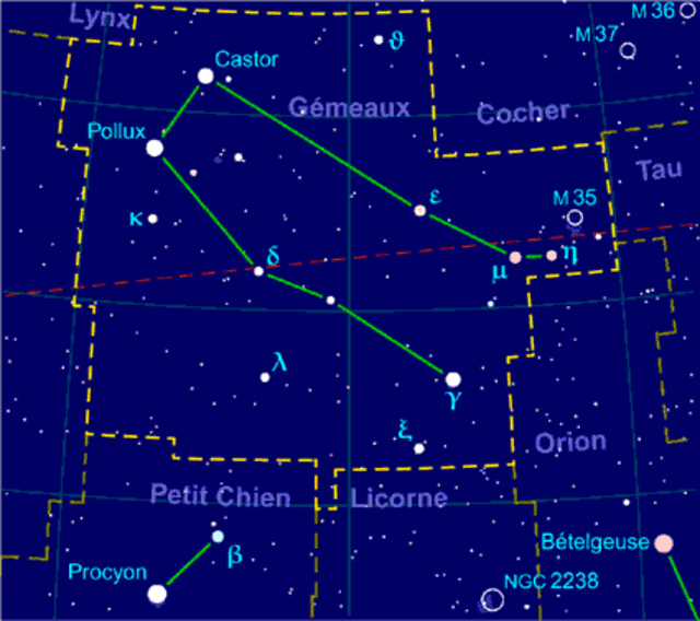 Gemini Constellation Map